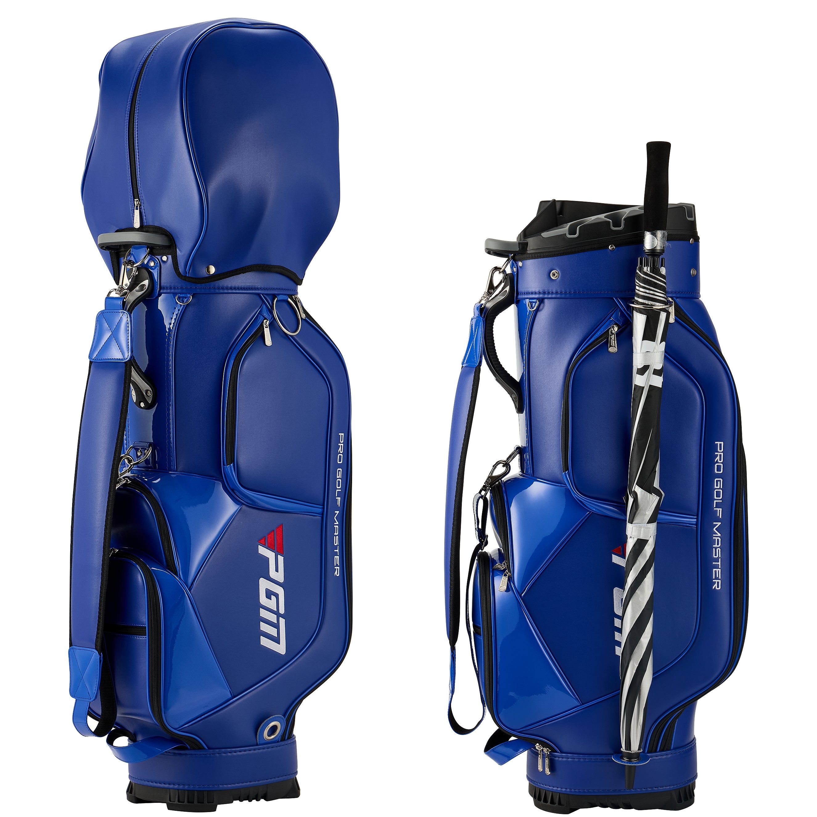 PGM Golf Cart Bag 14 Way Organizer Divider Silent Top Waterproof Bag/Blue leather