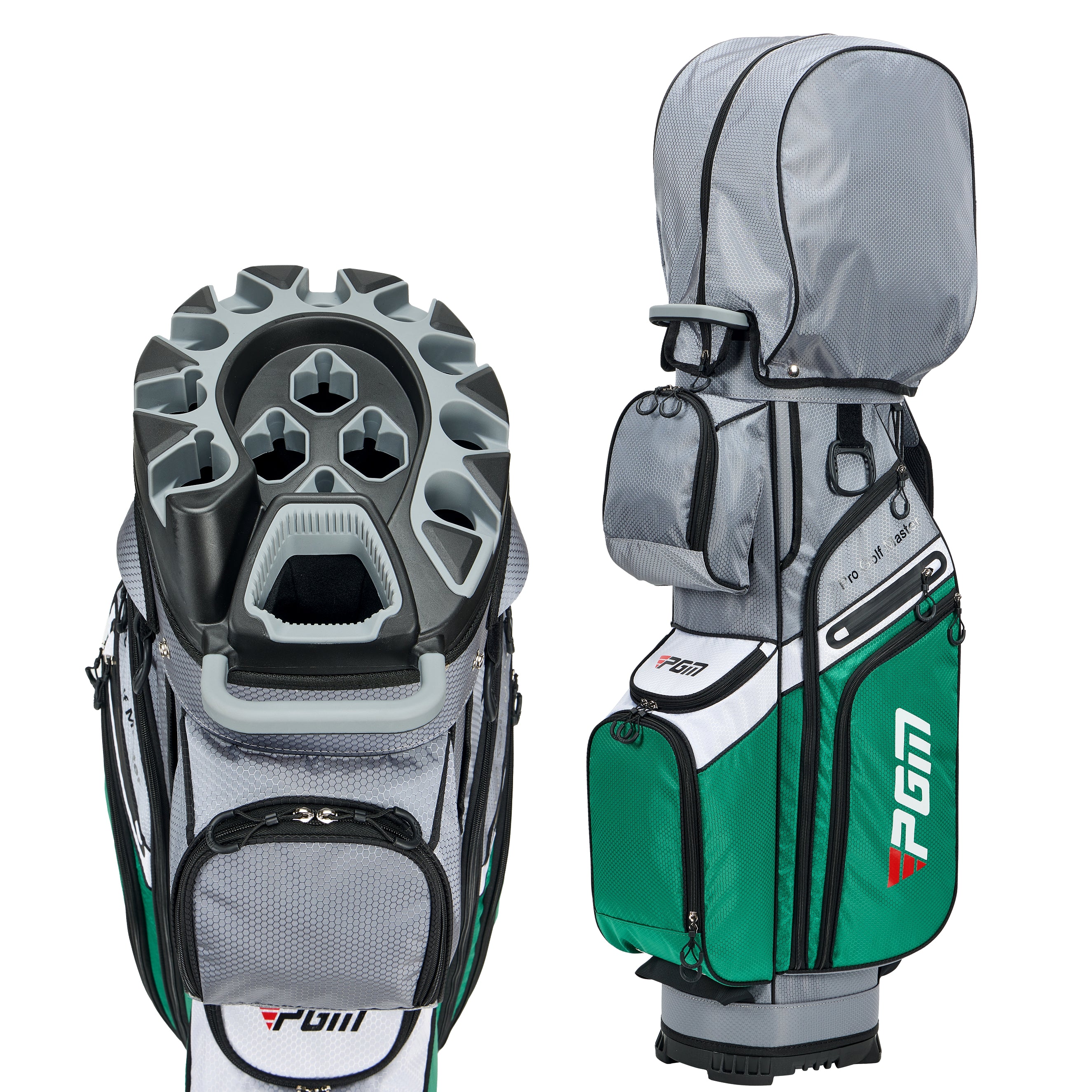 PGM Golf Cart Bag 14 Way Organizer Divider Silent Top Waterproof Bag/black PU leather