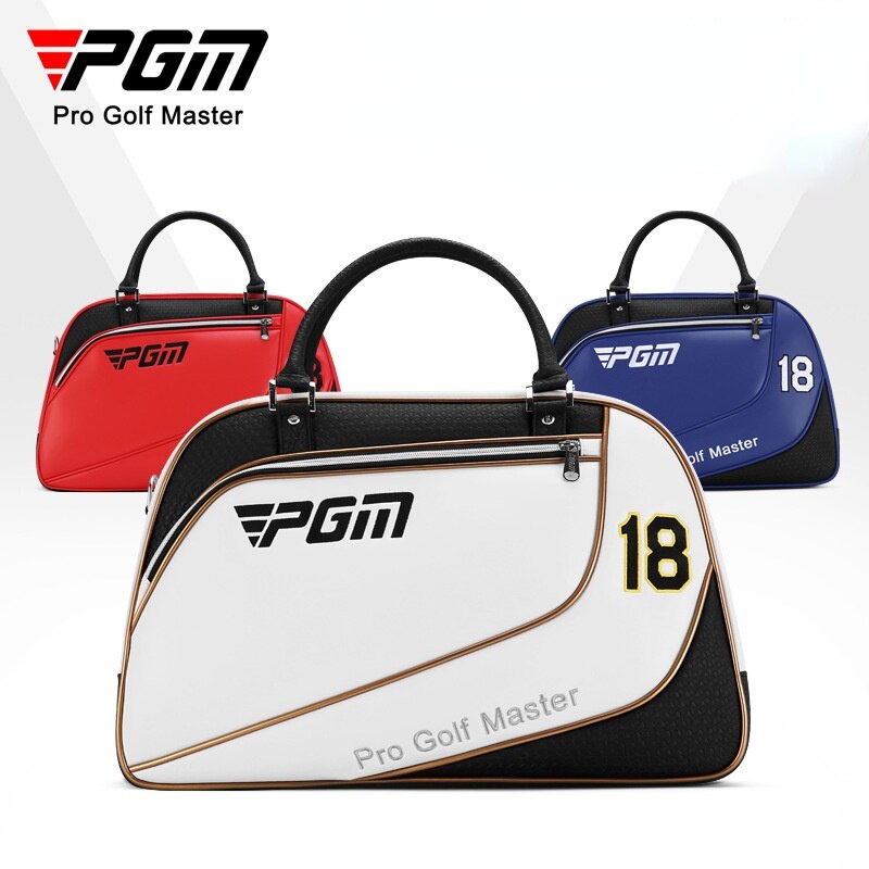 PGM Men Golf Clothing Bag Water Proof PU Ball Bag Large Capacity Clothes Bag Golf Shoes Bag Travelling Storage Handbag YWB035