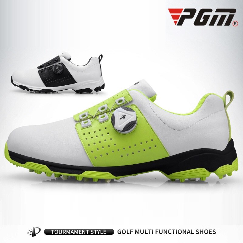 PGM Golf Shoes Men's Waterproof Sports Shoes Spikes Anti-skid Sport Sneaker Male Knobs Buckle Golf Shoes XZ096
