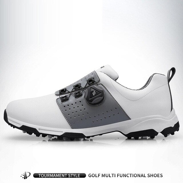 PGM Golf Shoes Men's Waterproof Sports Shoes Spikes Anti-skid Sport Sneaker Male Knobs Buckle Golf Shoes XZ096