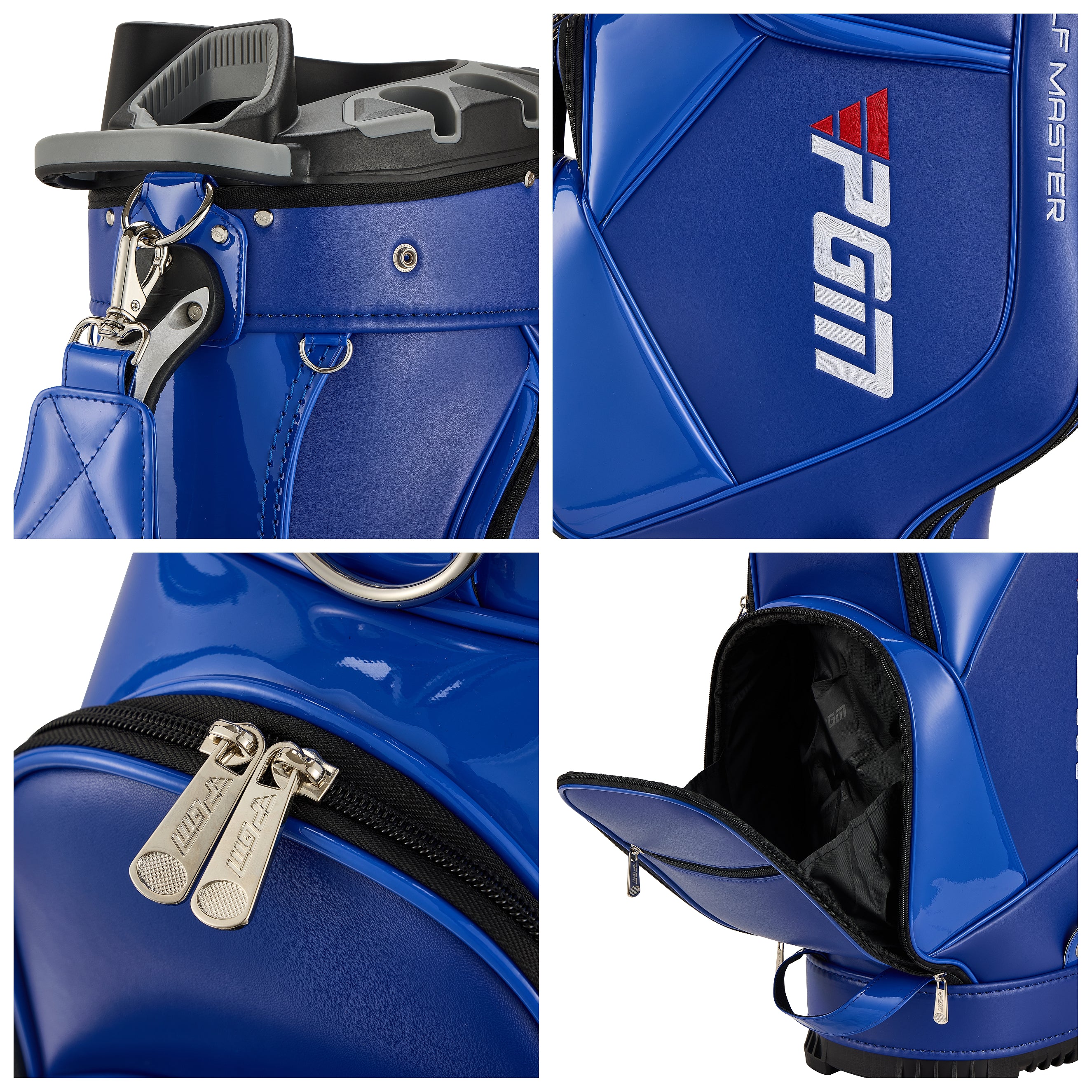 PGM Golf Cart Bag 14 Way Organizer Divider Silent Top Waterproof Bag/Blue leather