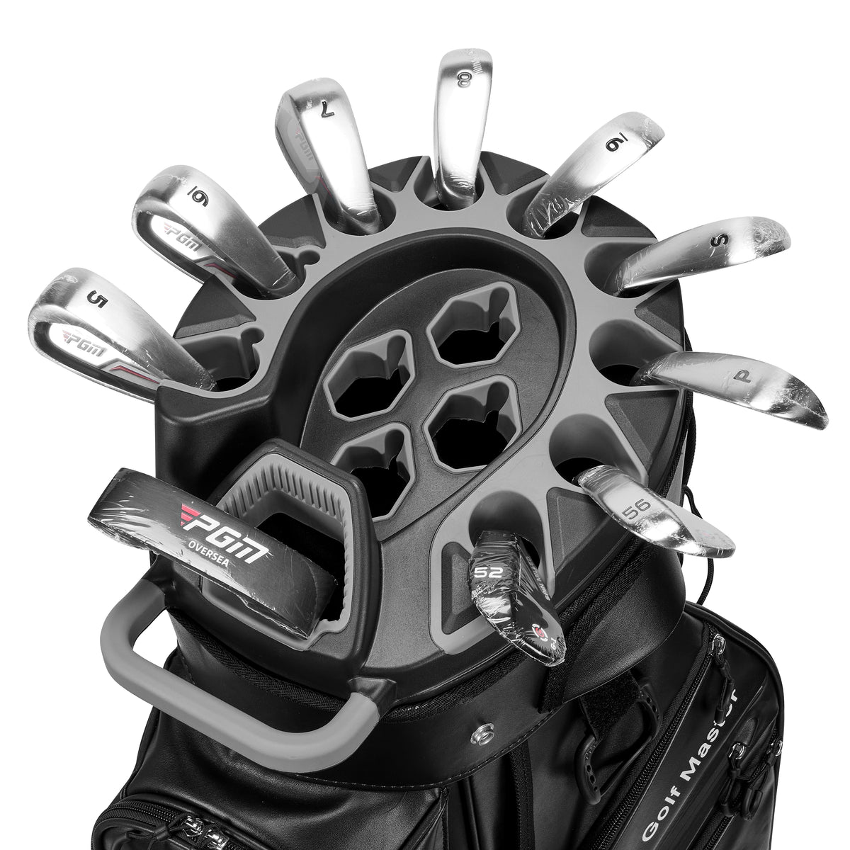 PGM Golf Cart Bag 14 Way Organizer Divider Silent Top Waterproof Bag