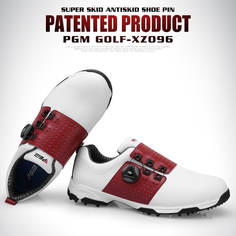 PGM chaussures de Golf hommes chaussures de Sport imperméables pointes anti-dérapant Sport Sneaker mâle boutons boucle chaussures de Golf XZ096 